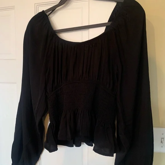 Black Peasant Blouse - Picture 3 of 7